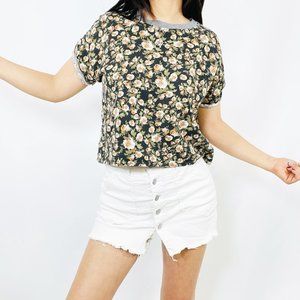 ZARA TOP CROP TOP FLORAL